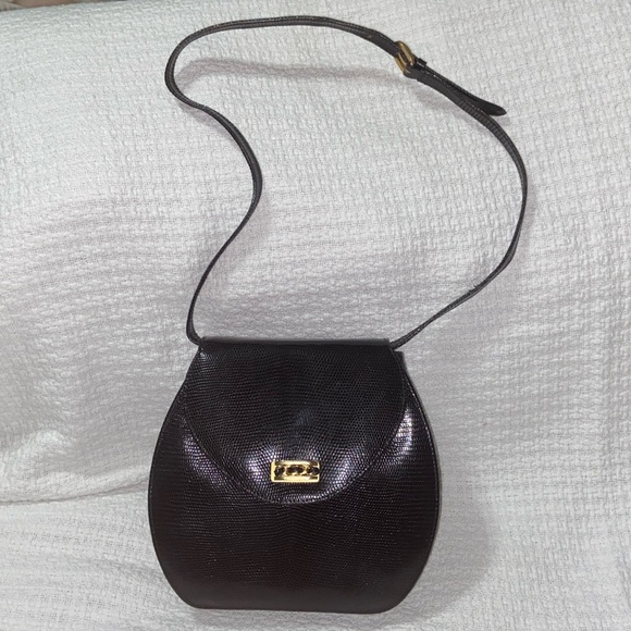 RARE vintage Revillon lizard embossed leather Bag - Picture 2 of 16